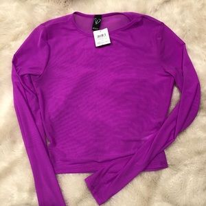 Neon purple mesh top